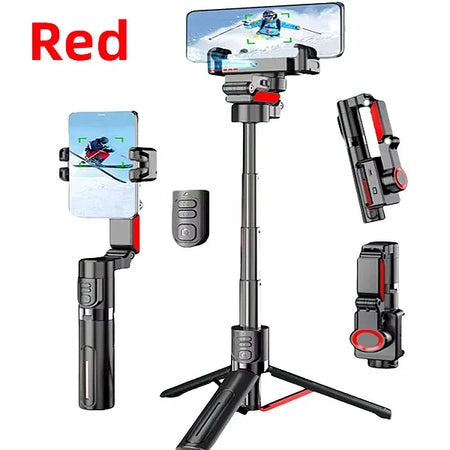 MEUYAG AI Face Tracking Gimbal Stabilizer with Bluetooth Shutter Red