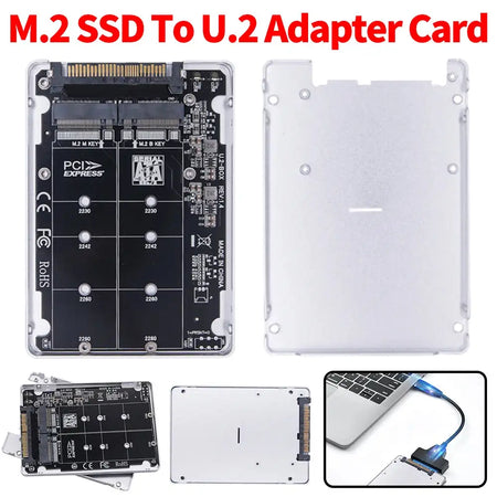 M.2 NVMe SATA To U.2 PCIe Adapter 2 In 1 NGFF SFF8639