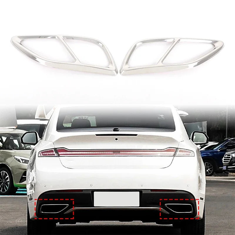 Ruostumaton Kiiltävä Musta Pakoputken Vaimentimen Kansi Lincoln MKZ