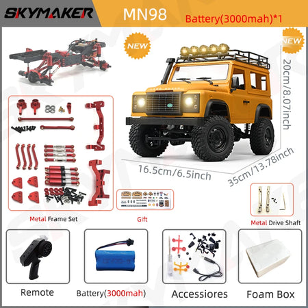 MN99s MN98 1:12 4WD RC Rock Crawler Defender - High Speed, Off-Road Adventure 1B3000-MSet-S-FB