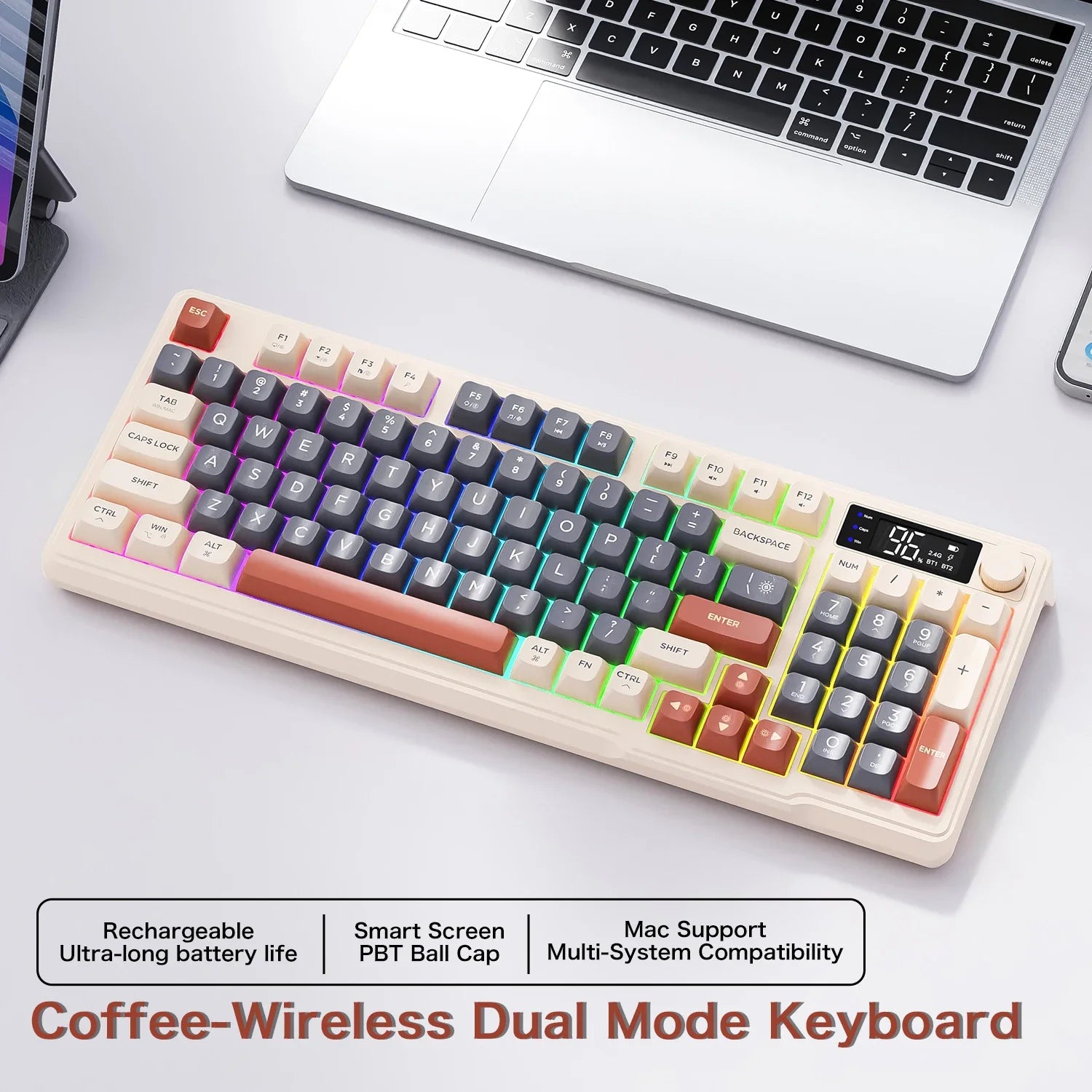 M96 Wireless Keyboard &ndash; Dual-Mode Multi-Device Gaming Caffeine