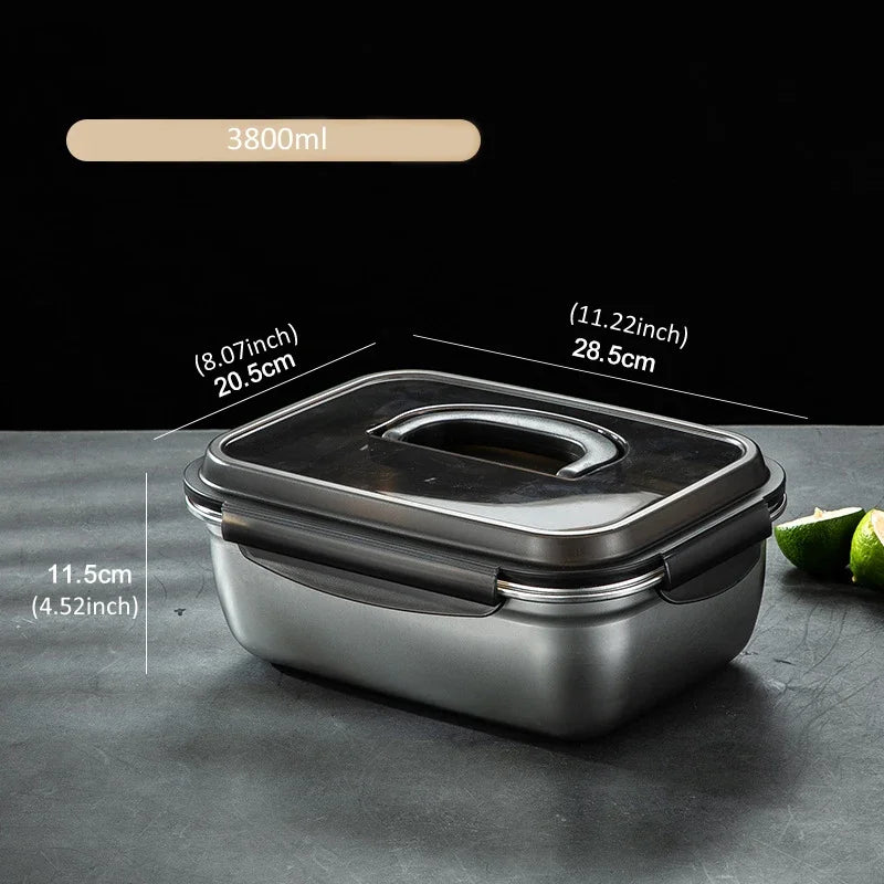 304 Stainless Steel Versatile Bento Box - Multiple Sizes Available 3800ml