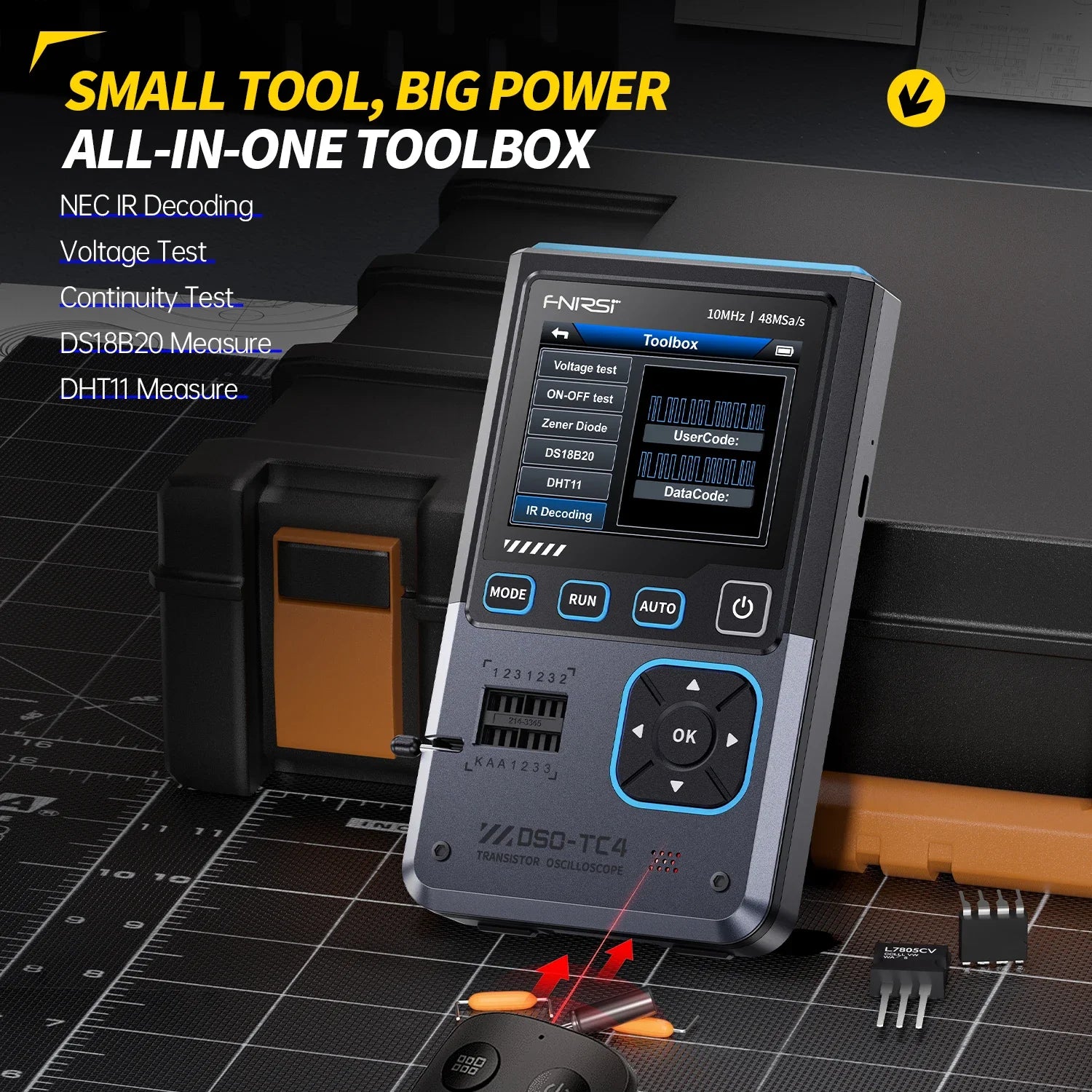 FNIRSI DSO-TC4 Upgrade 3 in 1 Digital Tester &ndash; 10MHz Bandwidth with Automatic Measurement