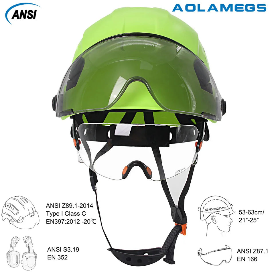 4AQM0226 Construction Cap With Goggles &ndash; Dual Protection