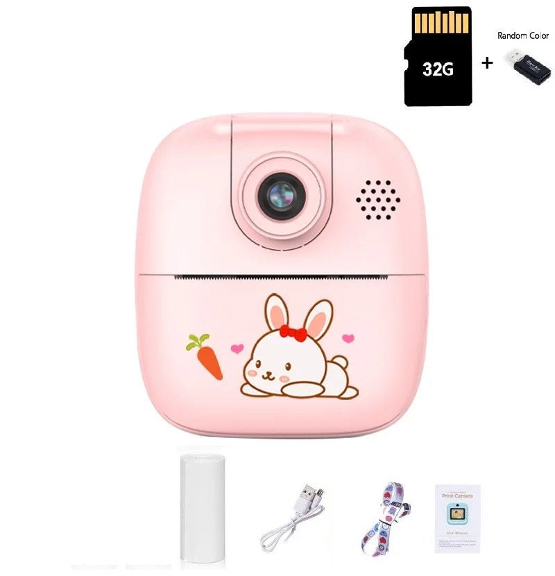 CHUZHAN Kids Instant Print Camera and Thermal Printer Rabbit-32G
