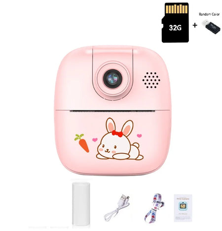 CHUZHAN Kids Instant Print Camera and Thermal Printer Rabbit-32G
