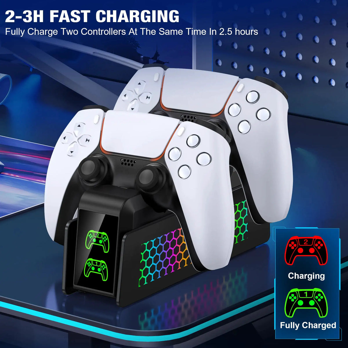 BEBONCOOL FC401 Bee's Nest For PS5/PS5 Slim/PS5 PRO Dual Fast Controller Charger For PS5 DualSense/DualSense Edge Gamepad by InterCyprus Trading Ltd