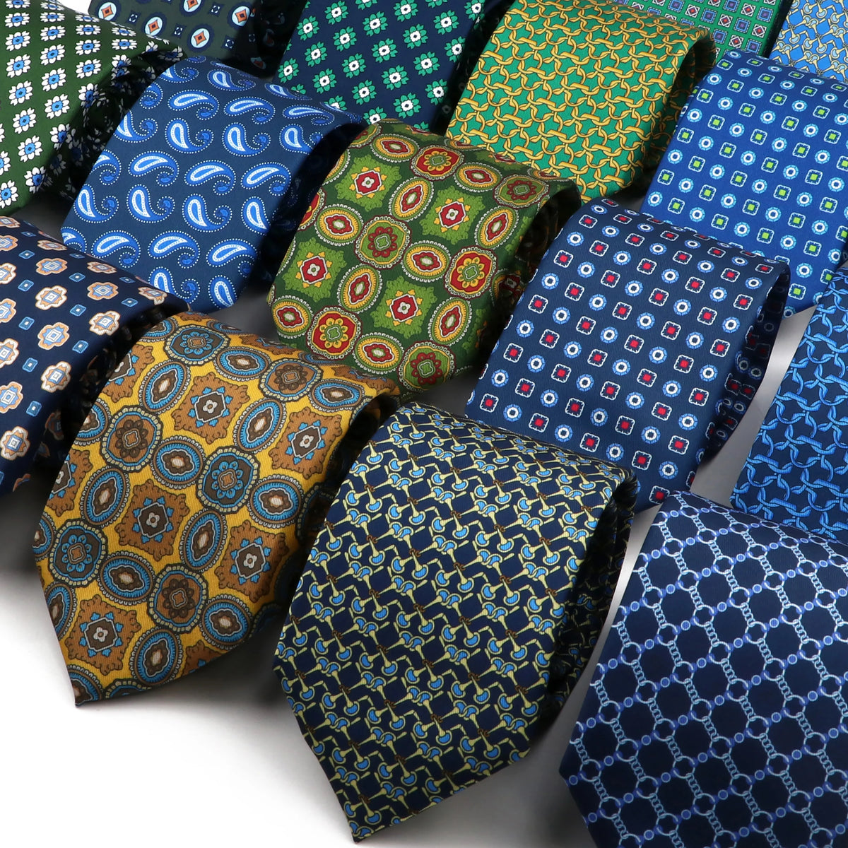 High Quality Soft Silk Ties in 51 Colours - Geometric Pattern Necktie for Men