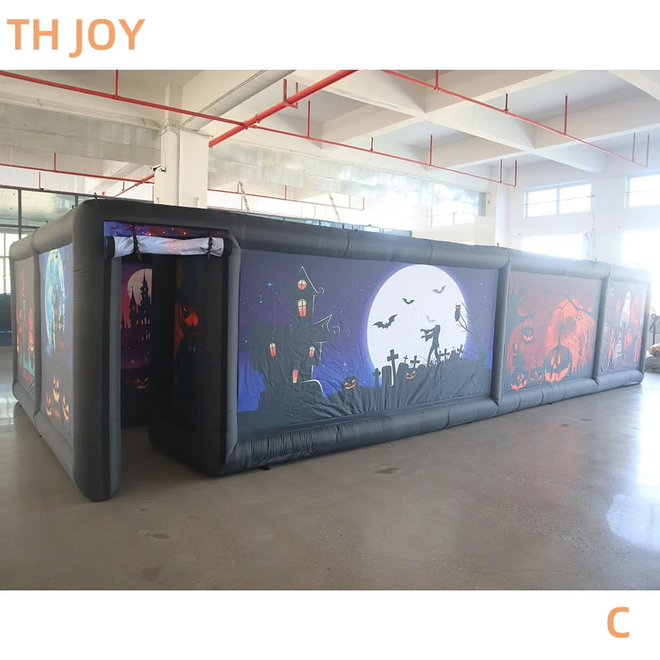 Υπαίθριο Φουσκωτό Σπίτι Φαντασμάτων Λαβύρινθος 9x4μ Διασκέδαση για το Χάλοουιν