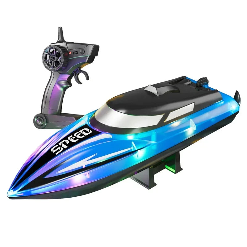RC Boat With Colorful LED Light - Waterproof Racing