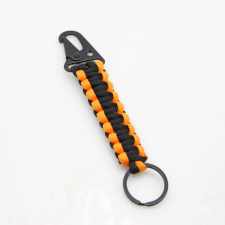 Paracord Keychain Ring Survival Kit &ndash; Eight Color Options Orange Black