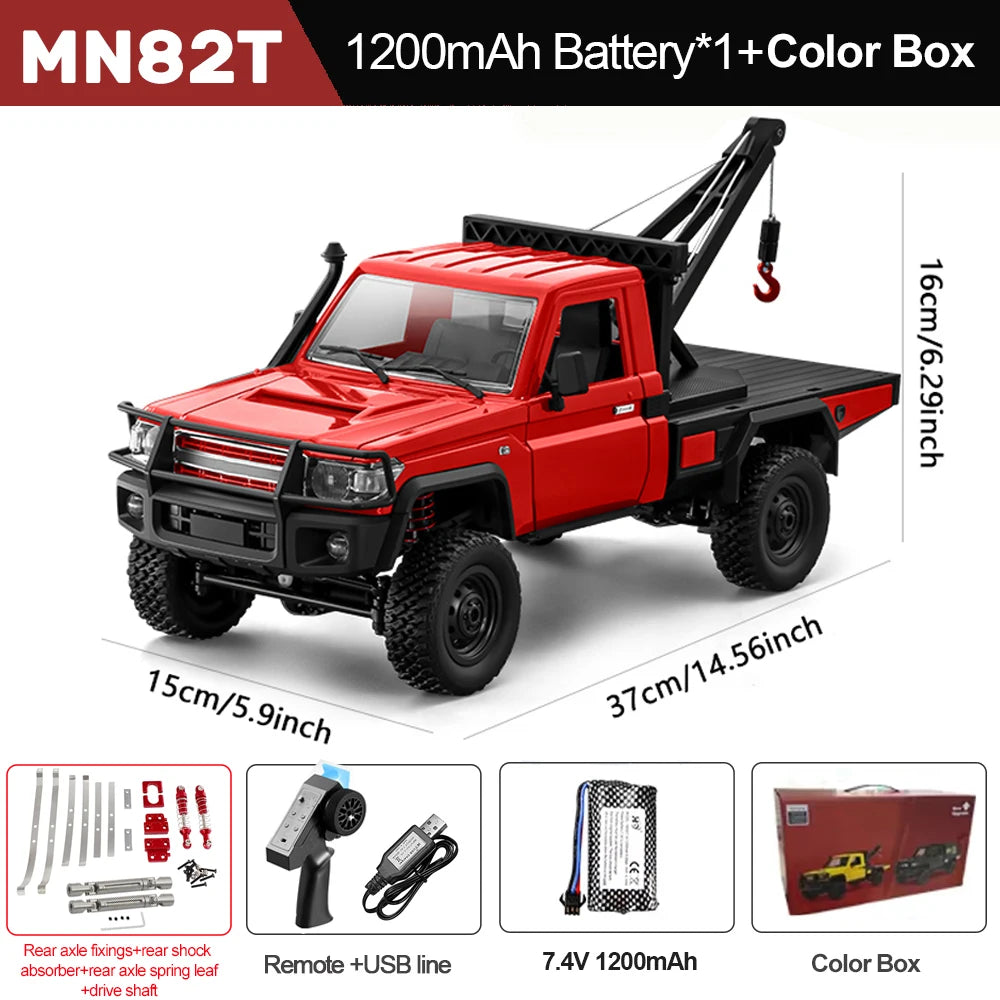 MN82T RC Crawler - All Terrain 4WD Remote Control Car Red-1131-861