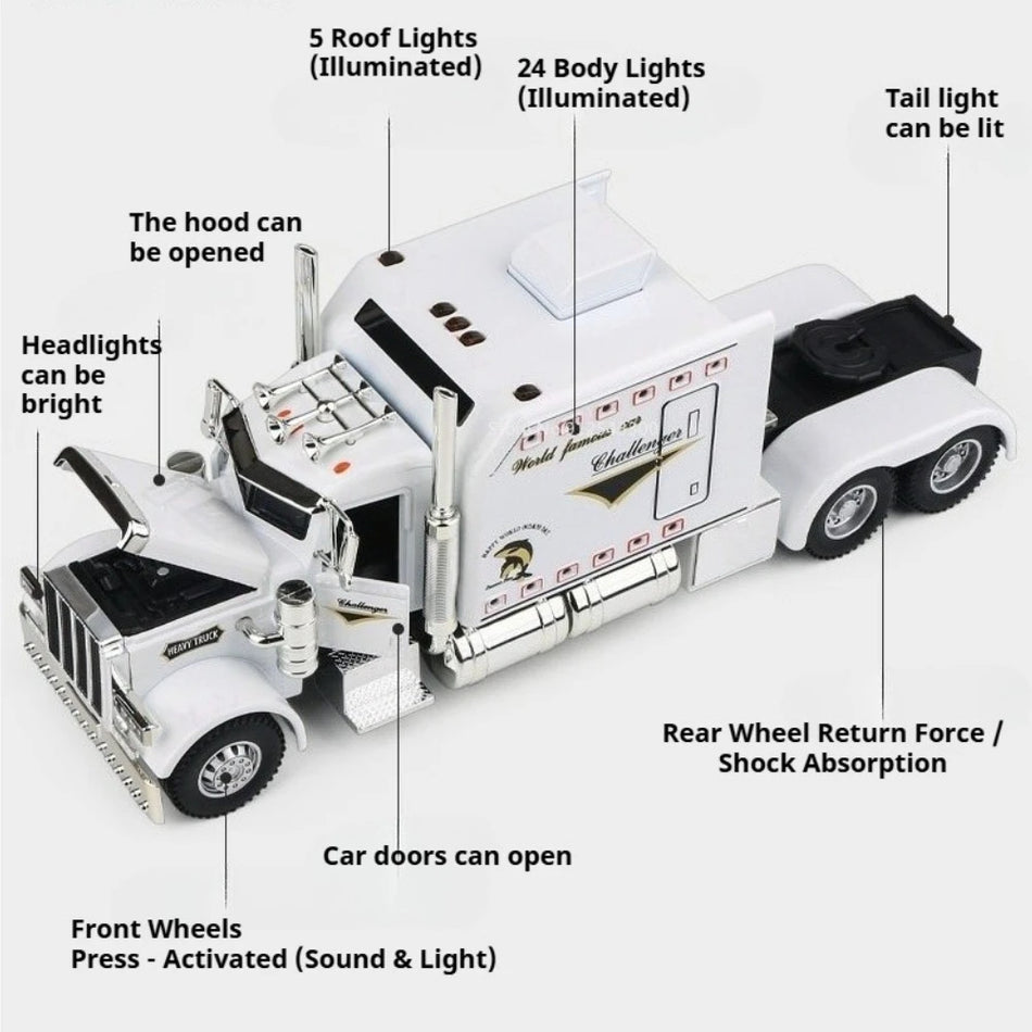 Igrača tovornjak za sanitarne storitve v merilu 1:24 iz diecast materiala z aluminijastim telesom