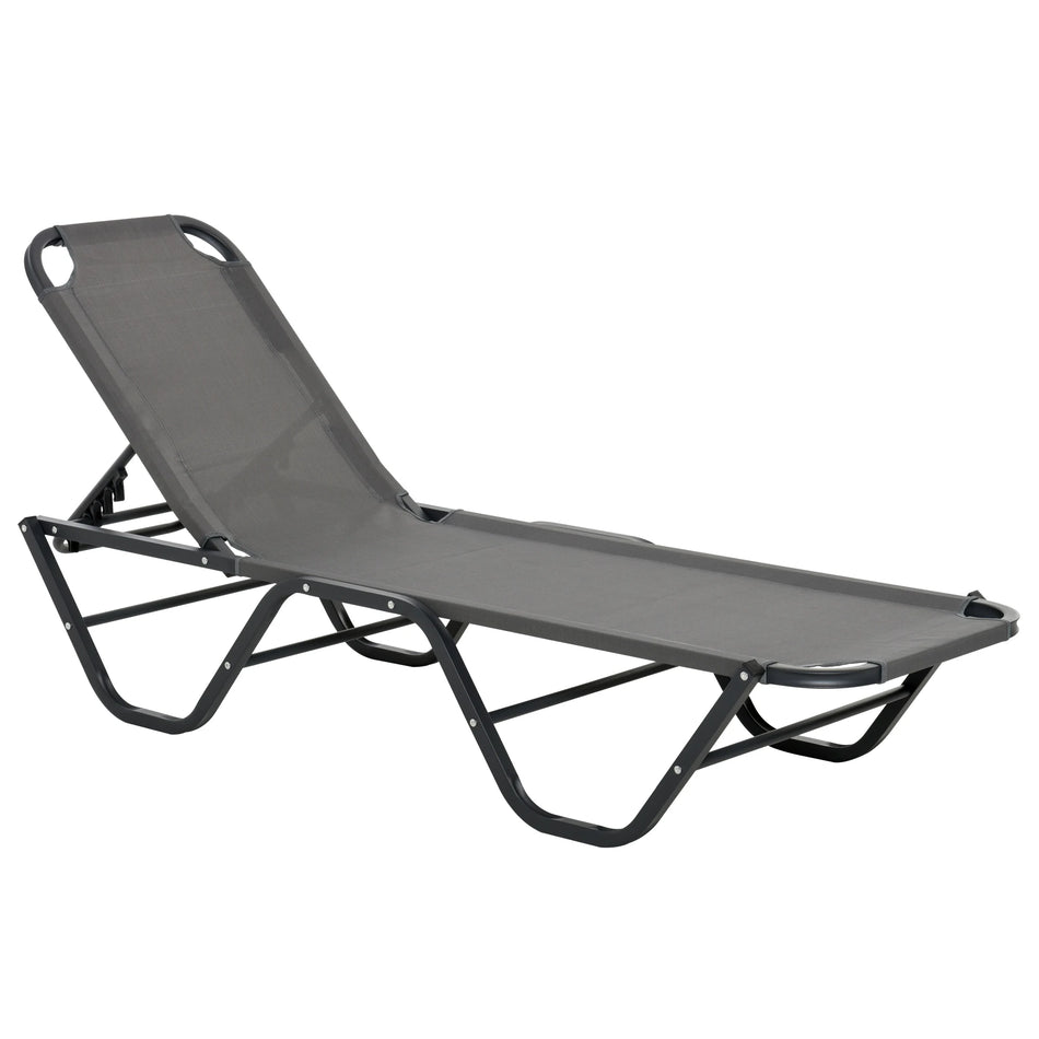 Sun Lounger Aluminum 5 Position Texteline Garden Chair