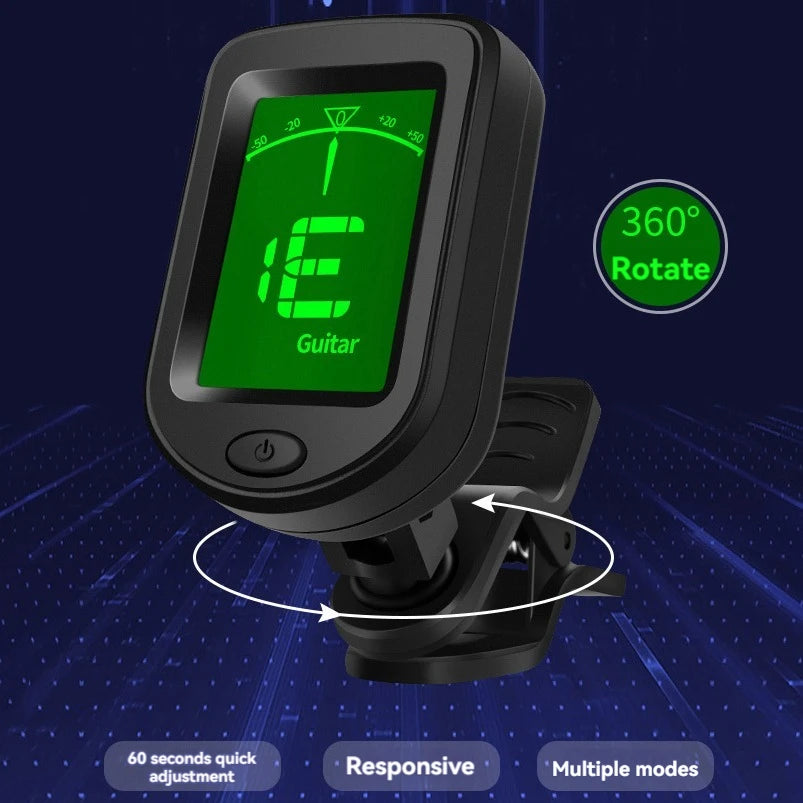 Rechargeable Guitar Clip On Tuner &ndash; Universal Compatibility