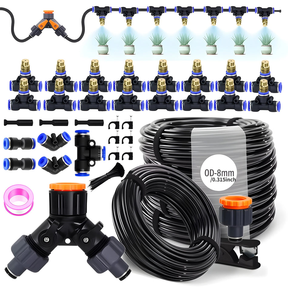 30M 5 To 8mm Hose Brass Nozzle Atomizing Irrigation Garden