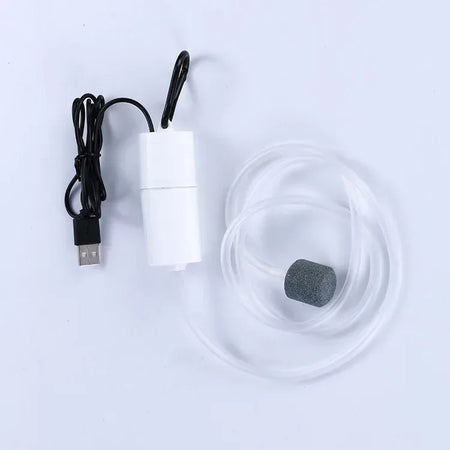 Aquarium Oxygen Air Pump USB Silent &ndash; Compact USB Powered WHITE