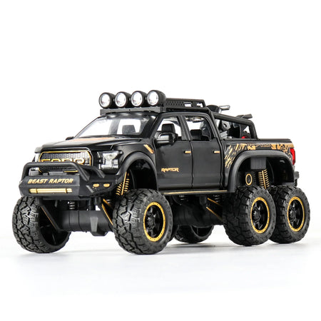 1/28 Raptor F150 &amp; G63 Alloy Diecast Monster Truck Model Toy Matte black
