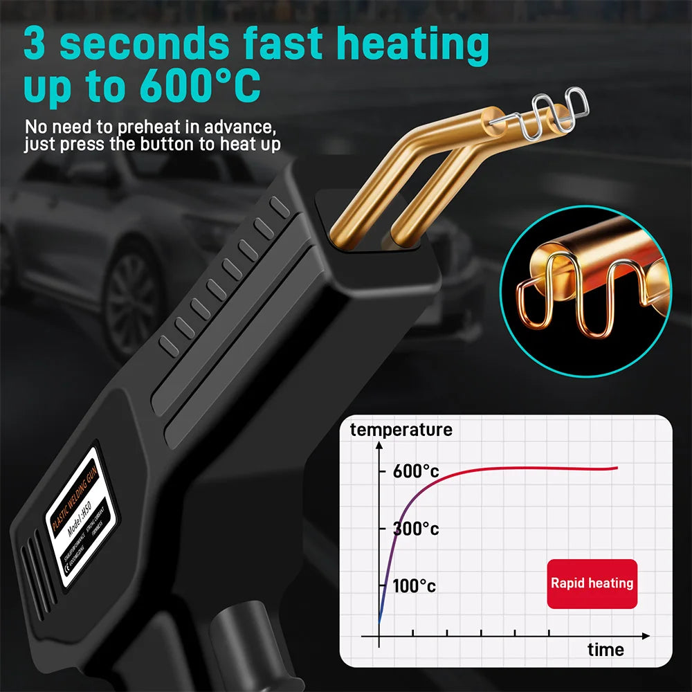 50W Plastic Welder Hot Stapler Kit for Easy Home DIY Car Bumper Repair