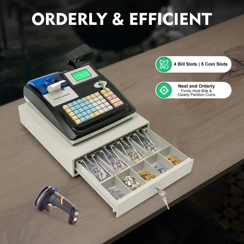 Electronic Cash Register 48keys LED - Dual Screen Display