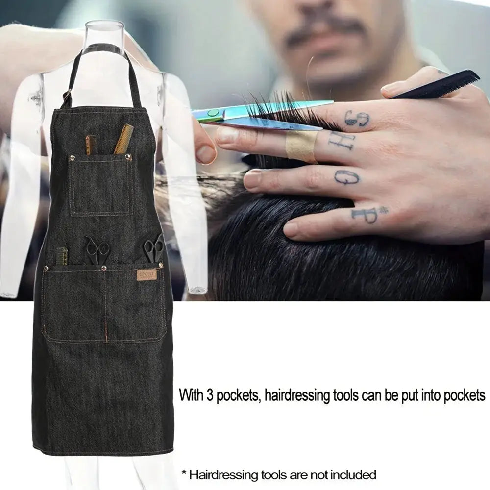 Lightweight Denim Jean Tool Apron with Pockets Waterproof Waxed Canvas Apron for Men and Women Adjustable Work Apron by InterCyprus Trading Ltd