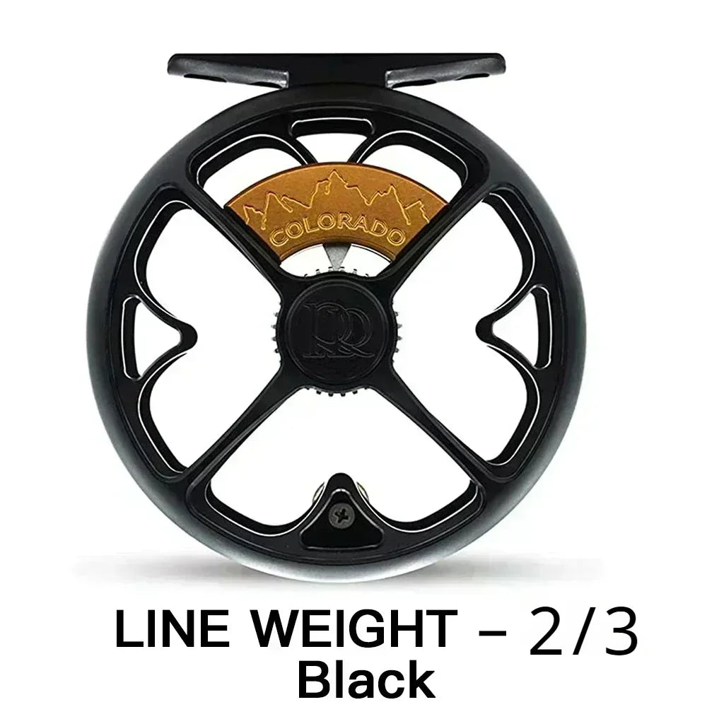 Fly Fishing Reel Performance Ultra-Large Arbor Reels &ndash; Lightweight Aluminum Construction 01 2-3 Black
