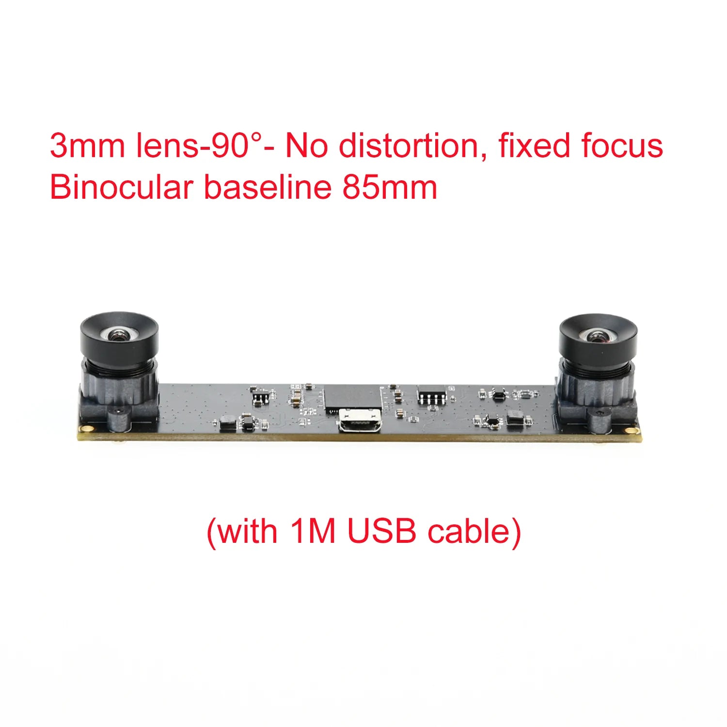 GXIVISION 4MP USB Dual Lens 1080P HD Webcam for VR and Depth Detection 3mm lens 90 degs