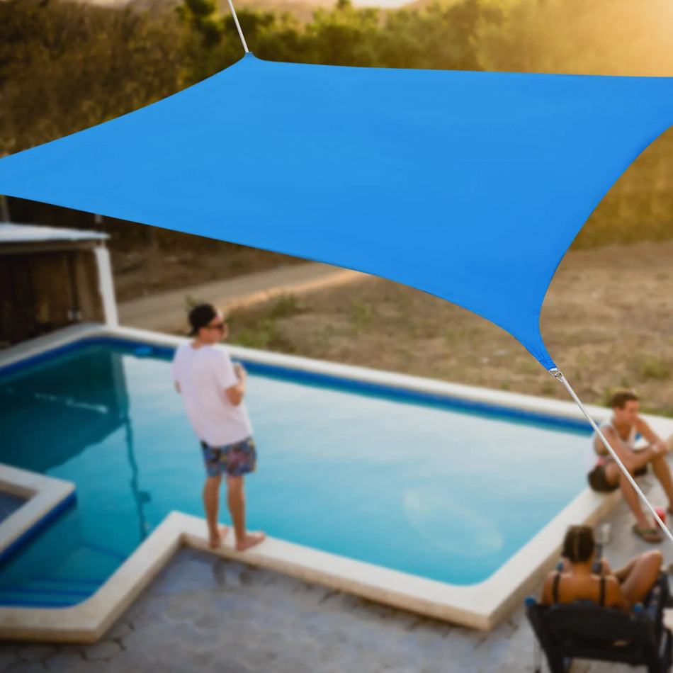 Синий HDPE Тент для Солнца Прямоугольный для Садового Дворика Порчи