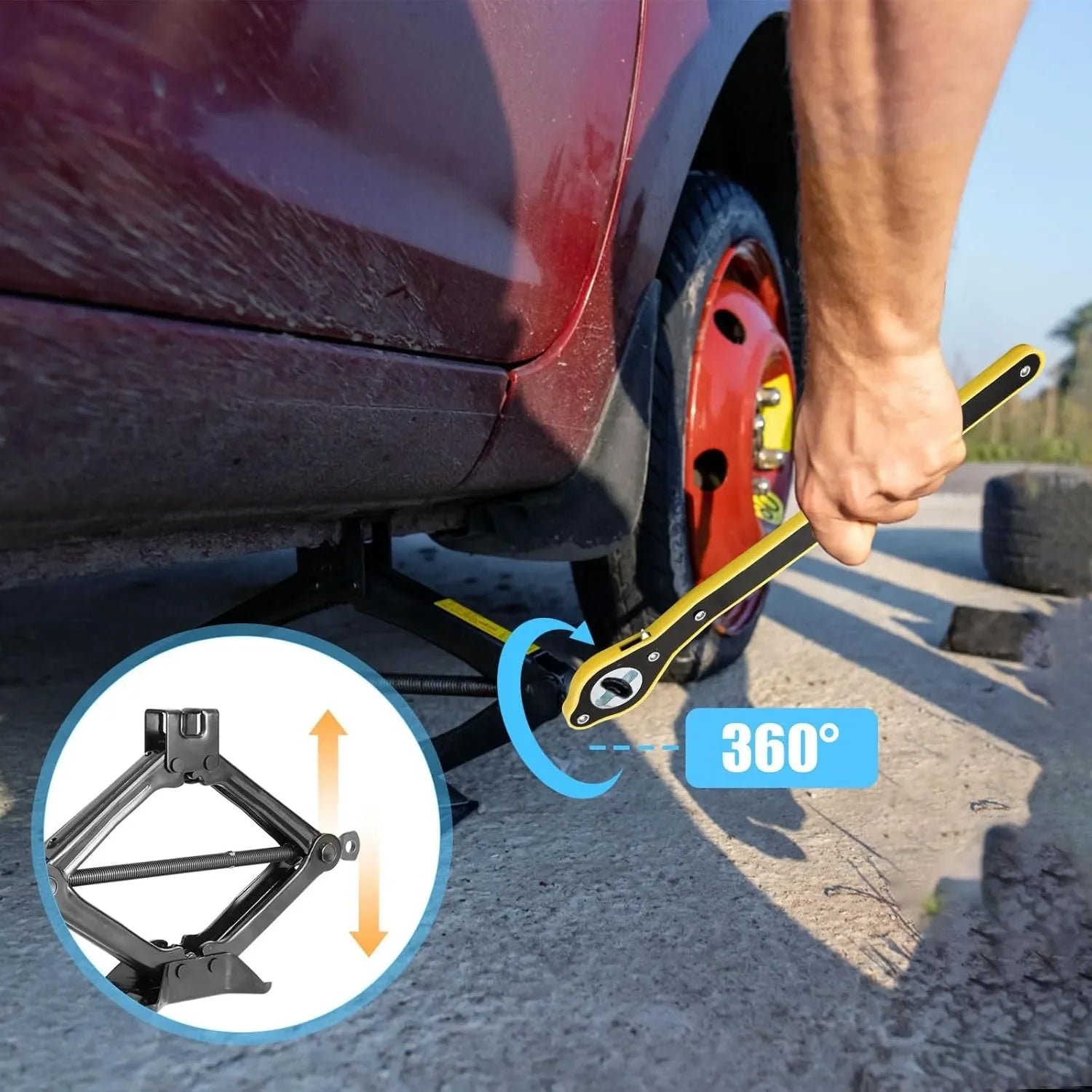 Labor-Saving Car Jack Ratchet Wrench Tool - Easy &amp; Efficient Lifting