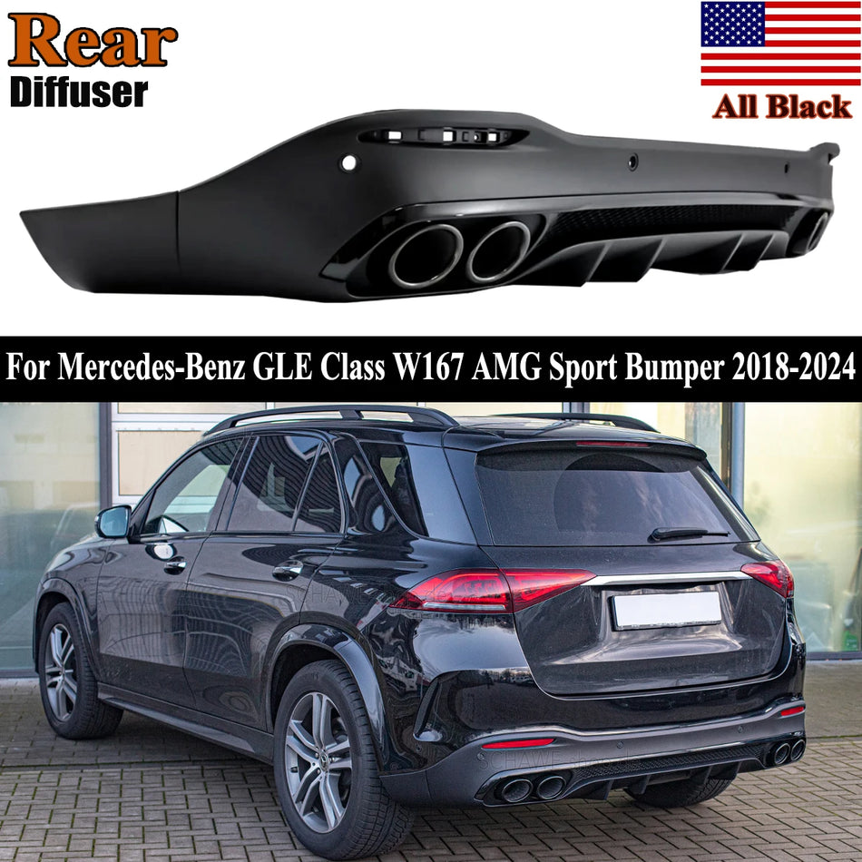 Difusor trasero y puntas de escape AMG-Line para Mercedes-Benz GLE W167 2019+