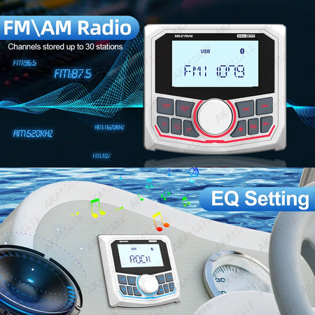 MS-21RV Boat Radio MP3 Player &ndash; Waterproof Bluetooth
