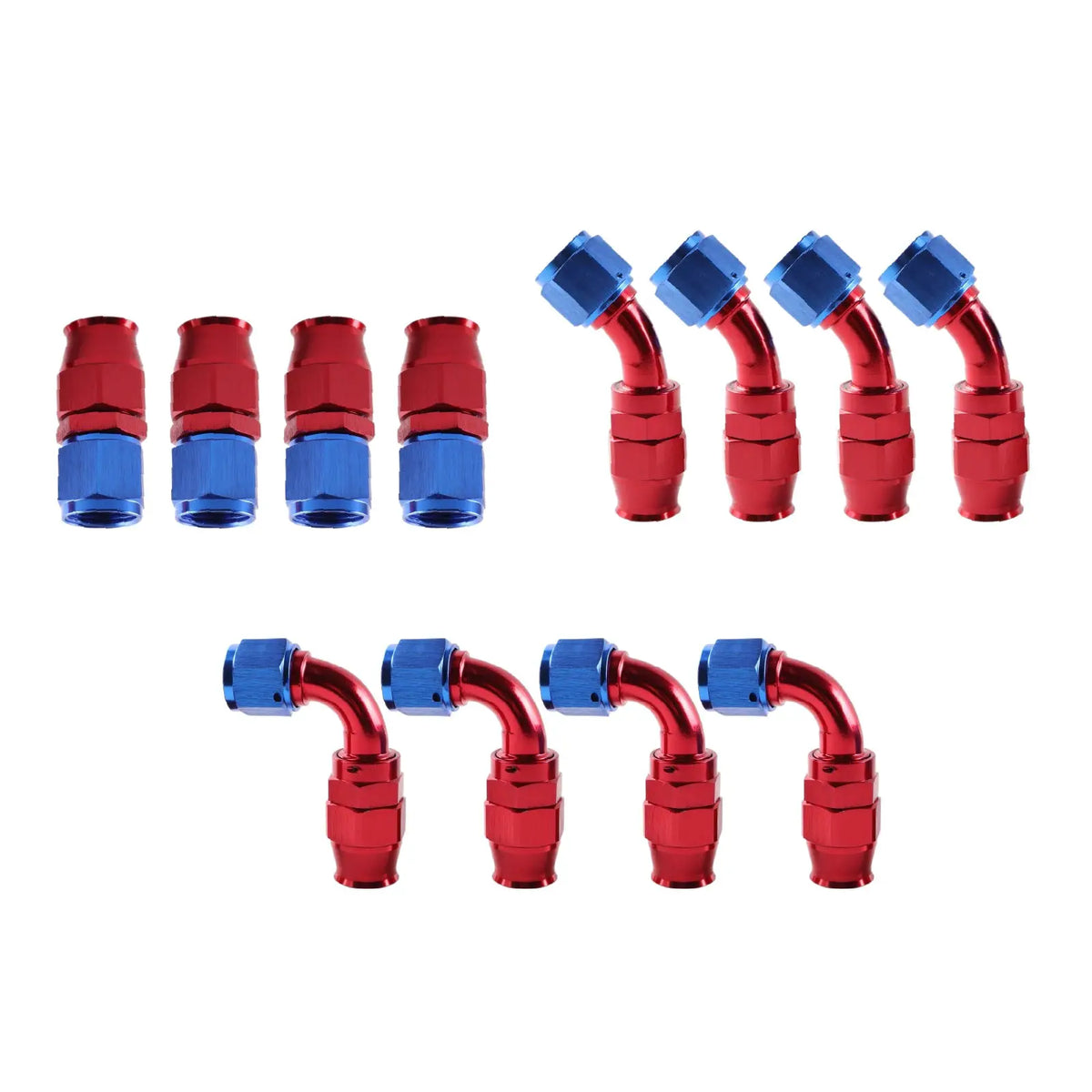 PIKBUK 12Pcs AN4/6/8/10/12 Universal Straight 45 90 Degree Reusable Hose End Fittings Adapter For Swivel PTFE Oil Fuel Line Pipe by InterCyprus Trading Ltd