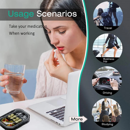 Compartment Small Pill Box &ndash; Compact and Moisture Proof Travel Organizer