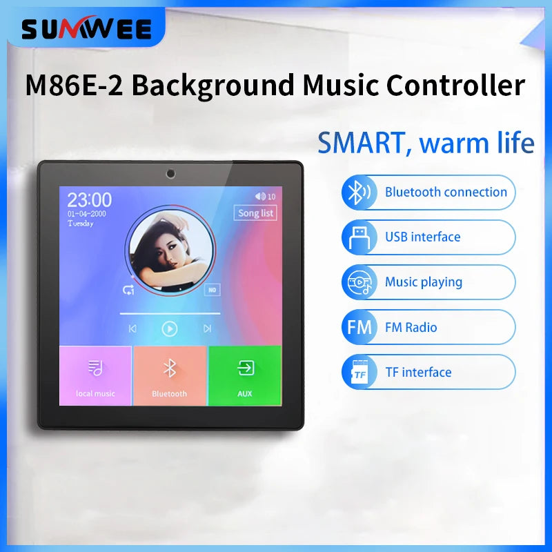 Mini-Touchscreen 4x20W Stereo-PA-System mit Bluetooth-Wandlautsprecher-Verstärker