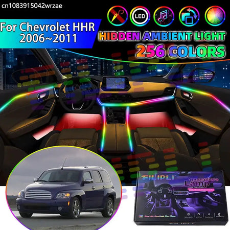 For Chevrolet HHR 2006~2011 2007 2008 2009 RGB Car Interior Ambient Lights Strips Breathing Lighting Kit App Control LED strips by InterCyprus Trading Ltd