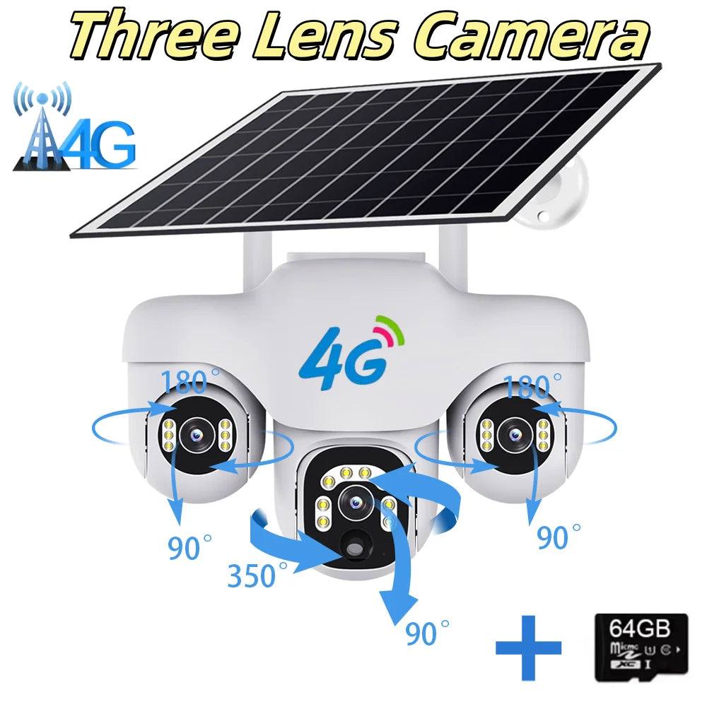12MP Solar PTZ Camera 4G Cam Add 64G