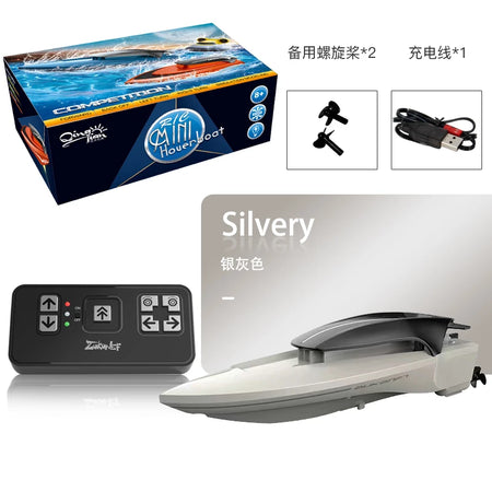 Mini RC Boats High Speed 2.4GHz &ndash; LED Lights For Night Runs 888-Silver / CHINA