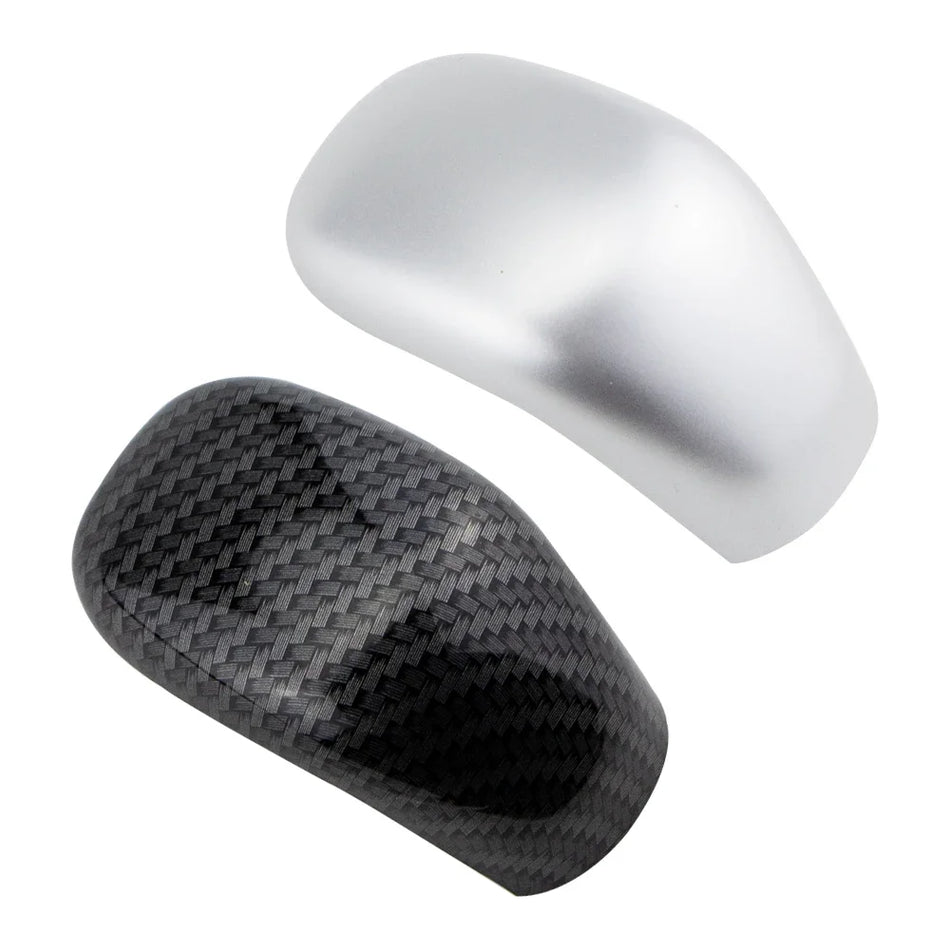 Copertura pomello cambio Nissan Kicks, ABS, argento opaco o fibra di carbonio nera