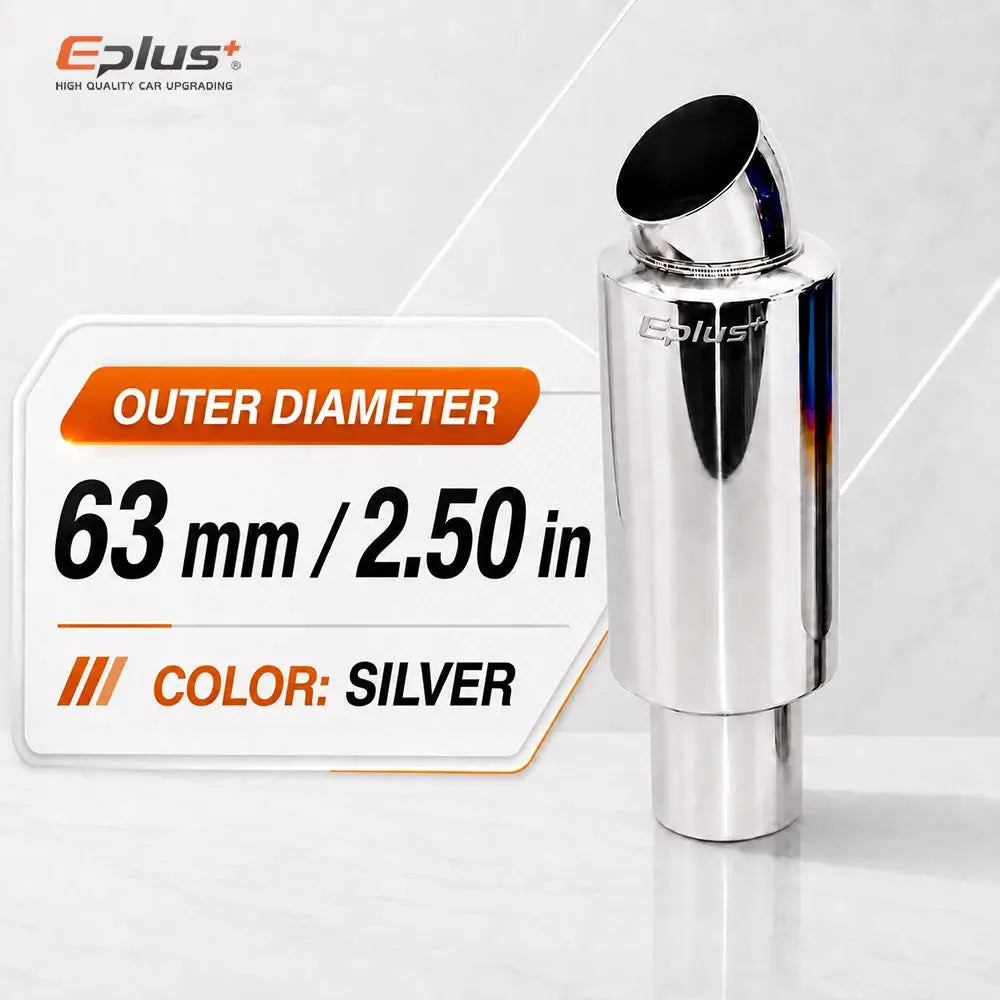 EPLUS Universal Car Stainless Steel Exhaust Muffler Tip Car Exhaust Resonator Inlet 51/63/76mm by InterCyprus Trading Ltd