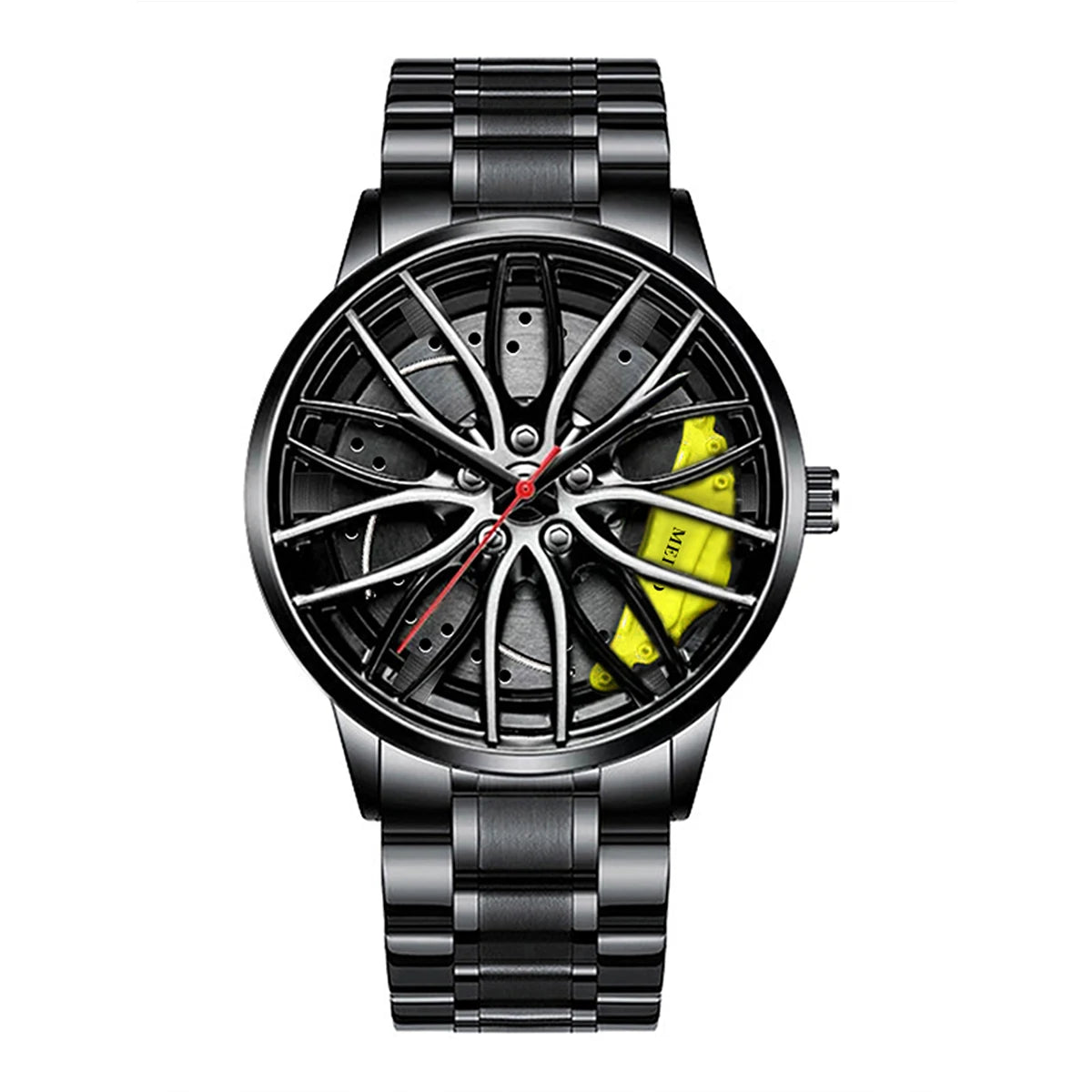 Yolako Men's Quartz Sports Watch with Stylish Stainless Steel Band Yellow