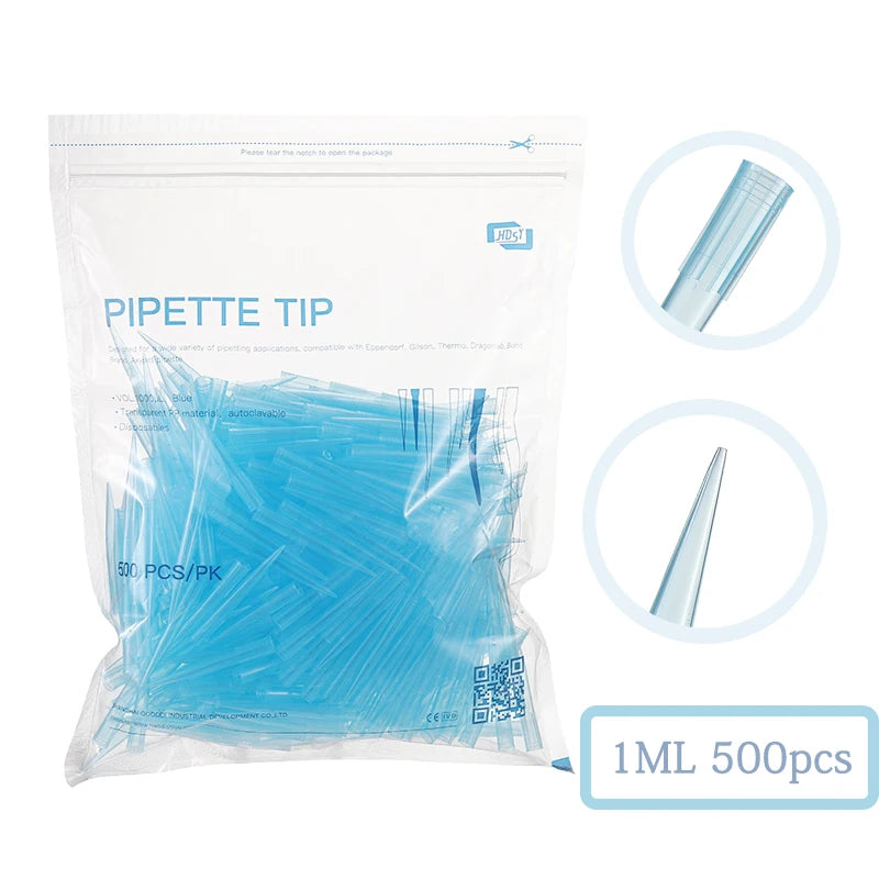 Pipe Tip Lab 500Pcs/Pack 1ml Laboratory Pipette Tips For Microbiological Test ...