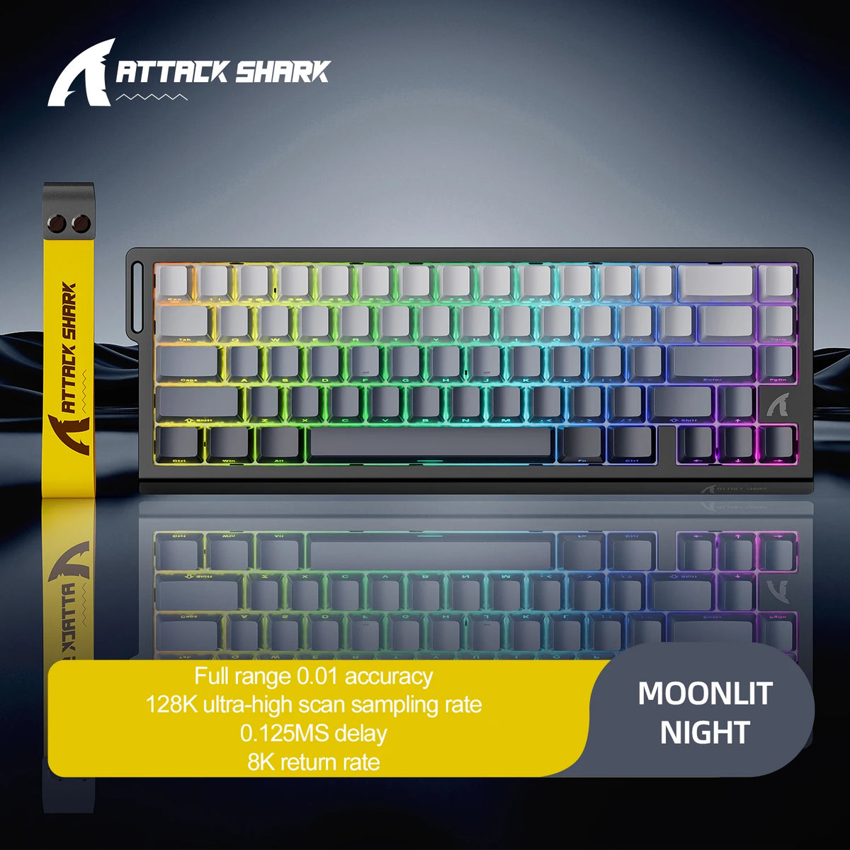 X68HE ATTACK SHARK &ndash; Ultra-Fast 0.125ms Response Time Moonlit Night / Magnetic Switch