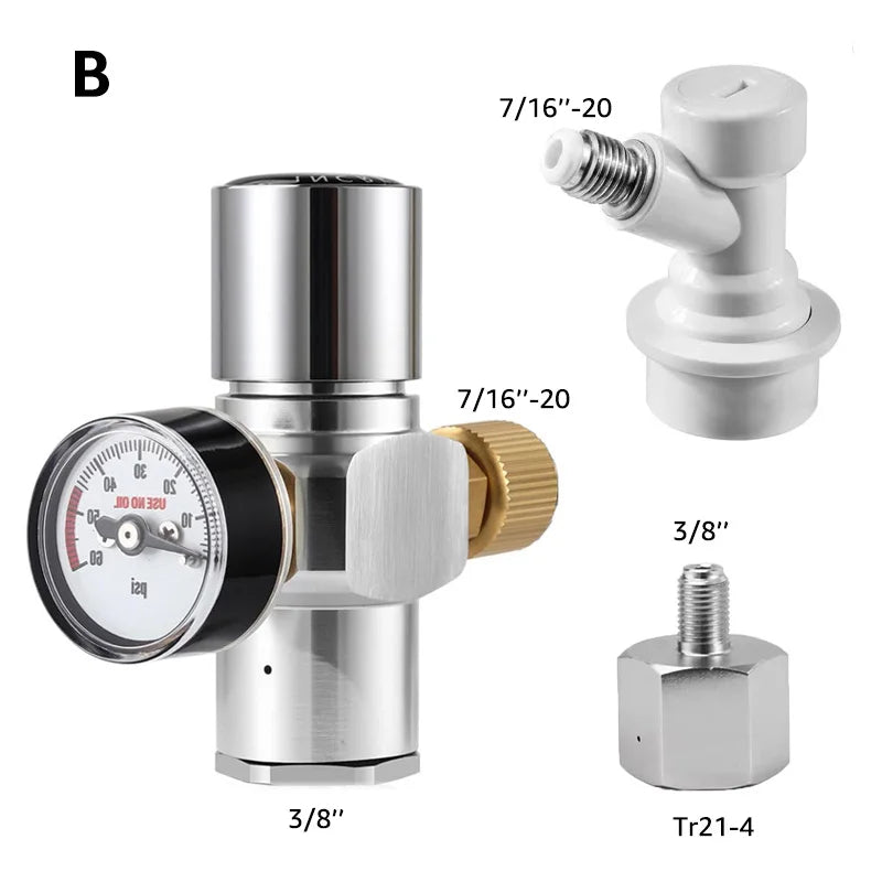 2 In 1 Co2 Mini Regulator &ndash; 0-60 PSI Pressure Range B