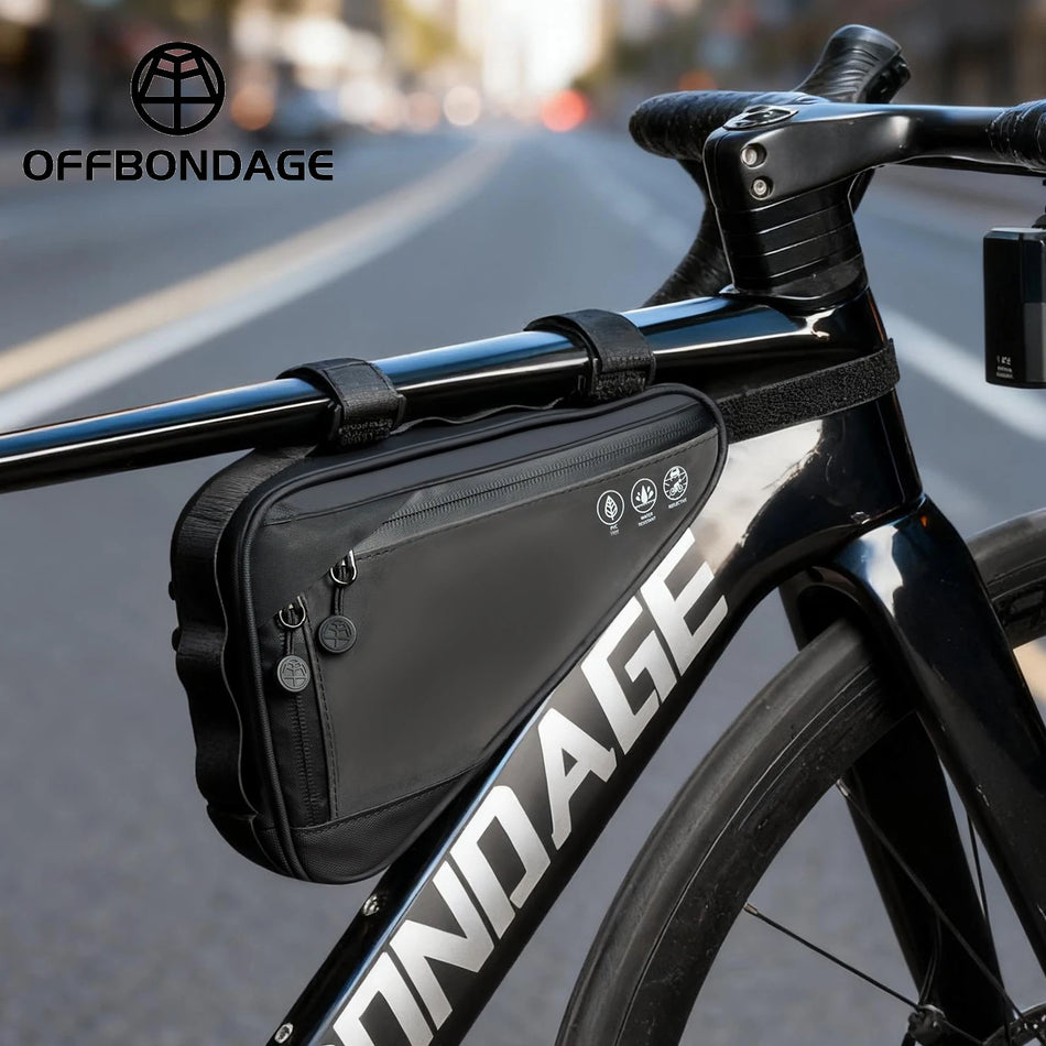 OFFBONDAGE OFF-AM401 Водоустойчив Кожен Отразяващ Чанта за Рамка на Велосипед