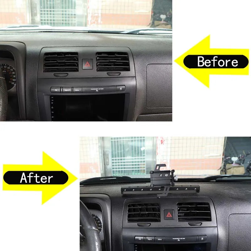 Držák telefonu do auta Hummer H3 nerezová ocel černá, centrální GPS držák pro H3 2005-2009