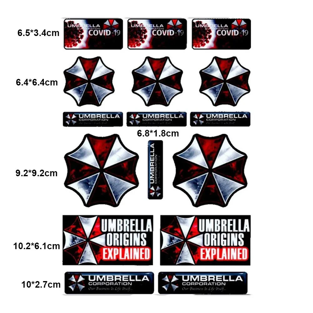 Reflective Resident Evil Umbrella Decals for Motorcycles &amp; Helmets A2