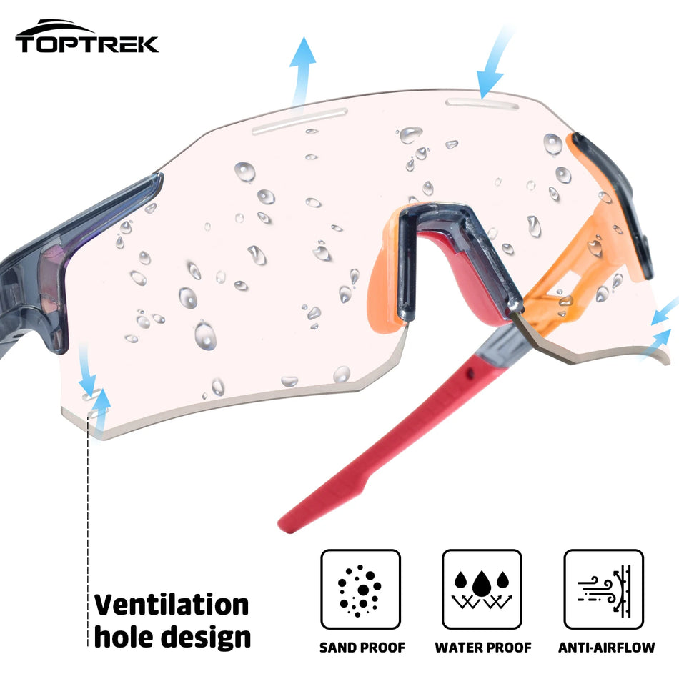 Фотохромные велосипедные солнцезащитные очки UV400, оправа TR-90, унисекс спортивные очки
