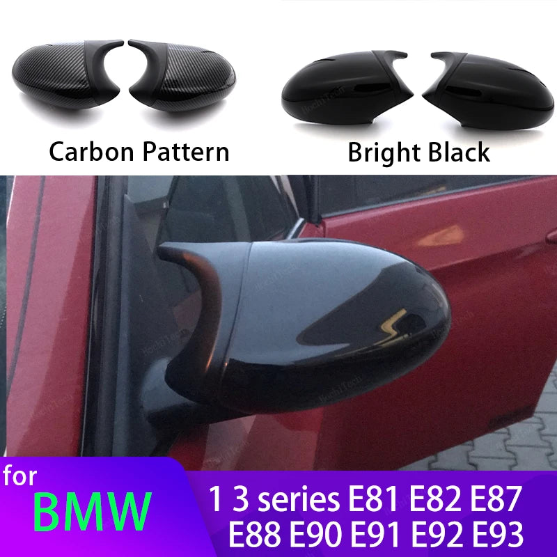 Tapas de Espejo Lateral de Fibra de Carbono Negras para BMW E90 E91 E92 E93 E81 E87 E82 E88 Serie 1 3