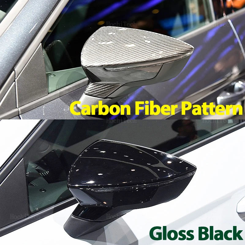 Rearview Mirror Cover Caps Carbon Fiber Look for Seat Leon Ibiza Arona