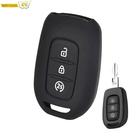 3 Button Silicone Remote Key Fob Case Cover Fit For Renault Duster Sandero Logan Clio Captur Laguna Scenic Holder 2015 2016 2017 by InterCyprus Trading Ltd